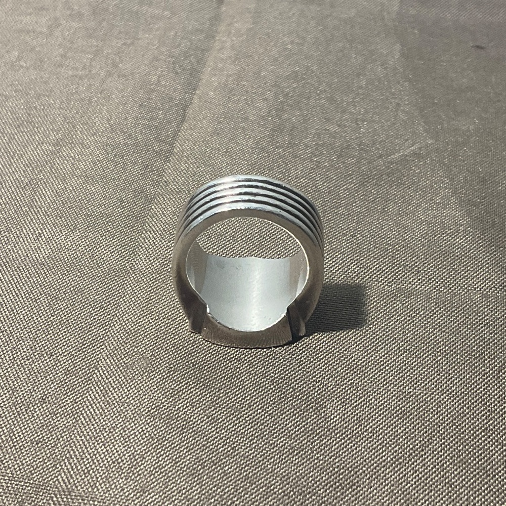 Silver Monogram Shield Ring - Picture 4 of 5